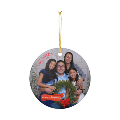 Personalized Photo Christmas Ornament – Ceramic Family Keepsake (Custom Text: 'Merry Christmas')