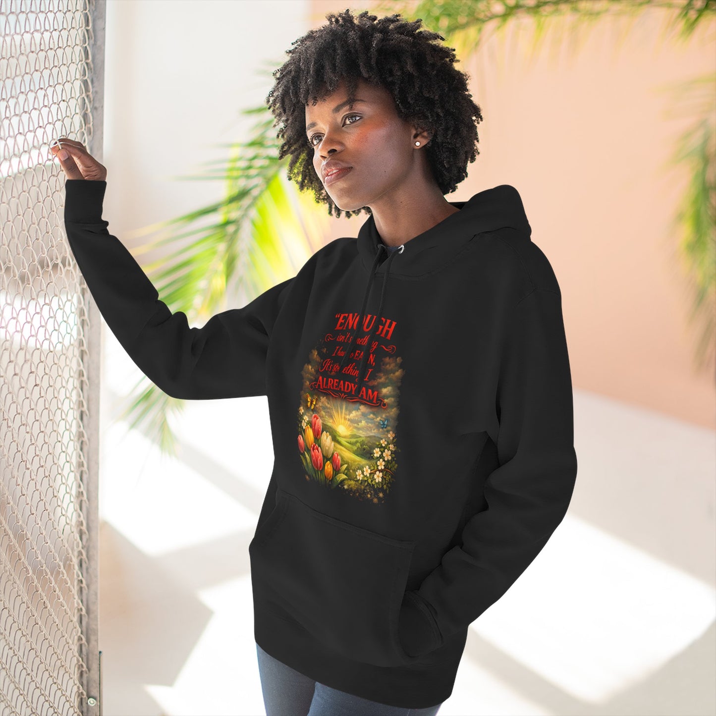 Christian Hoodie — Spiritual Scripture Floral Design ("Even Before He Made the World")
