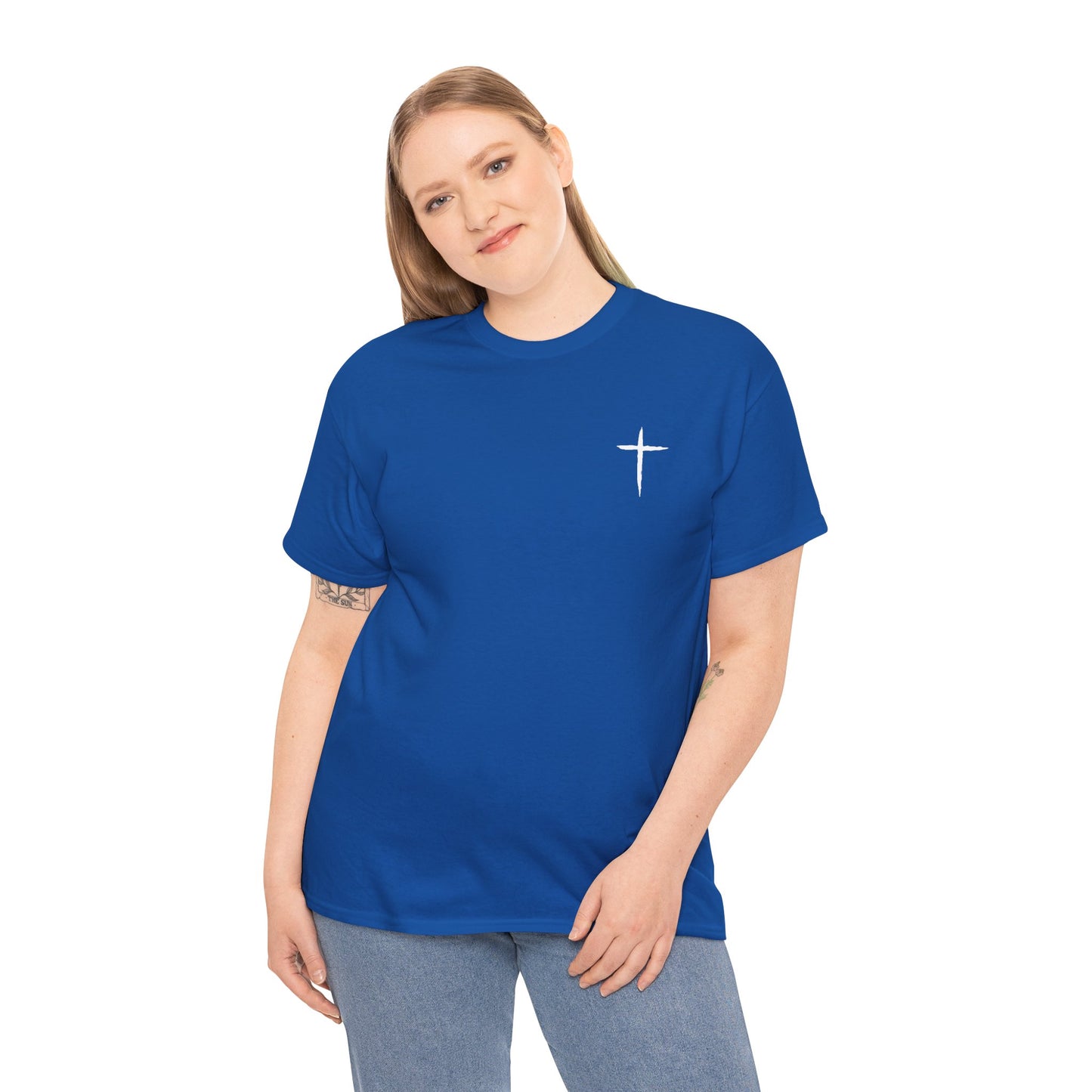 Christian Cross Tee — "May Heavenly Things Constantly Interrupt Our Earthly Things" Inspirational T‑Shirt