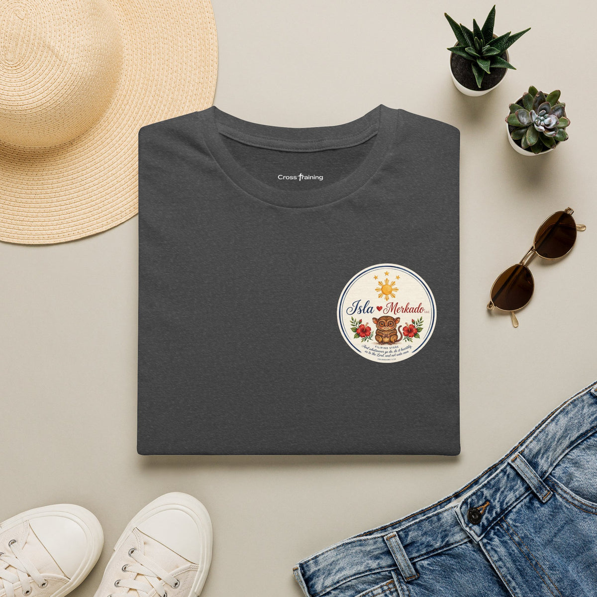 Isla Mercado Floral Tiki Graphic T-Shirt