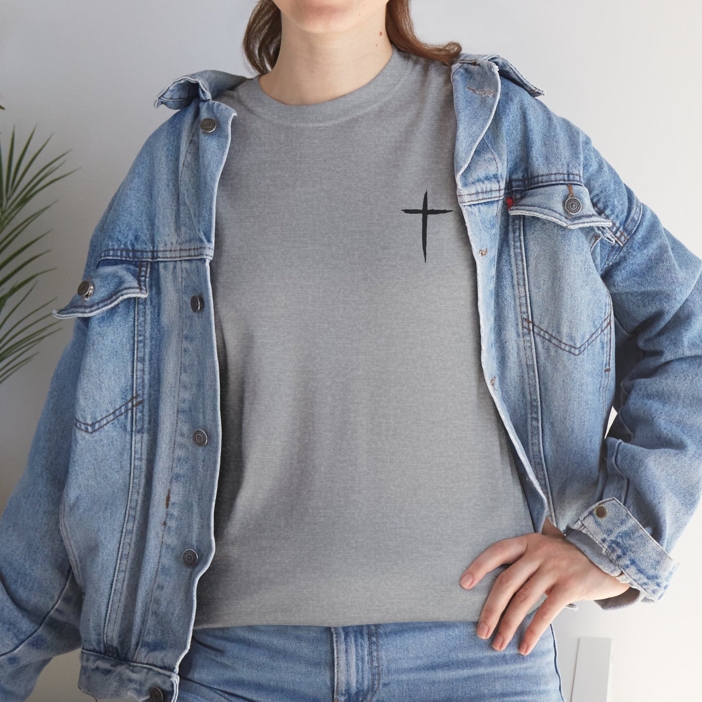 Christian Cross Tee — "May Heavenly Things Constantly Interrupt Our Earthly Things" Inspirational T‑Shirt
