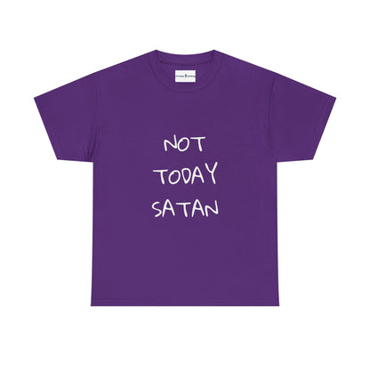Funny Graphic Tee: Not Today Satan Unisex Heavy Cotton T-Shirt, Humorous Gift, Casual Wear, Everyday Comfort, Unique Statement Tee