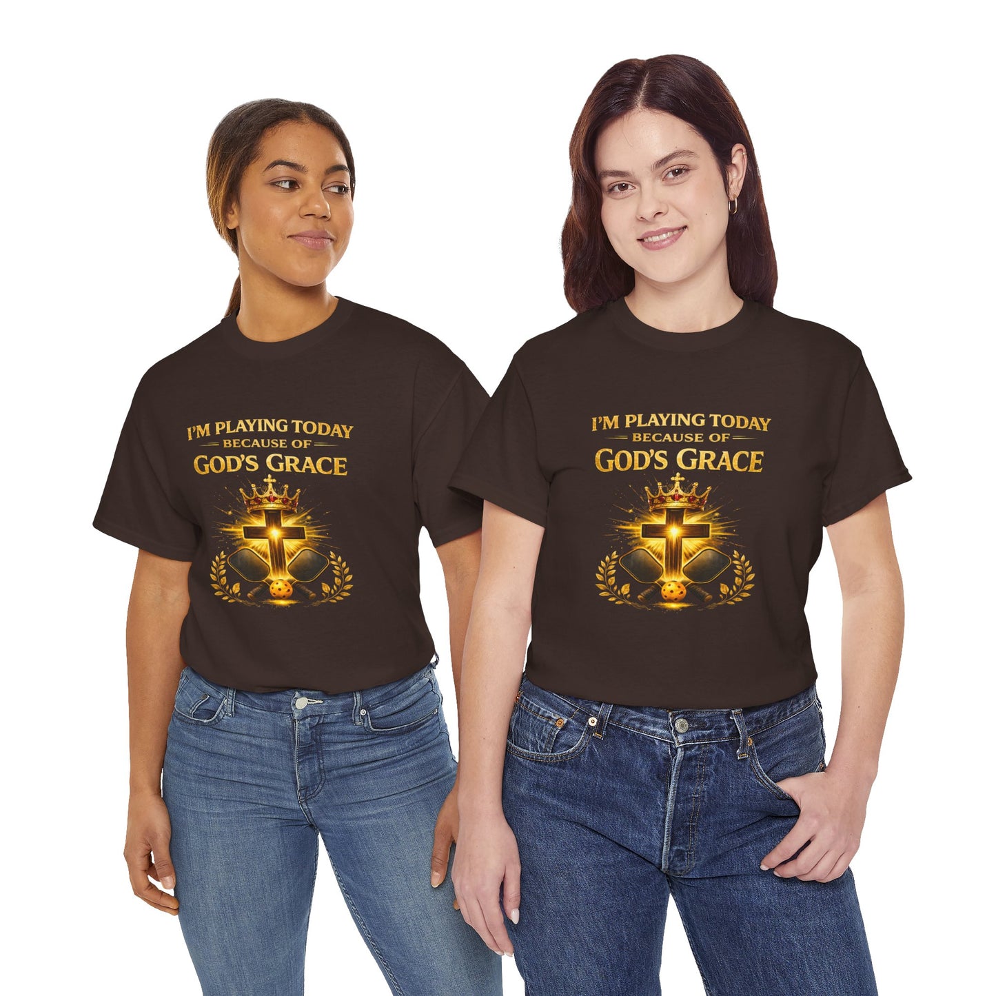 God’s Grace Tee — "I’m Playing Today Because of God’s Grace" Christian T-Shirt (Ephesians 2:8-10)