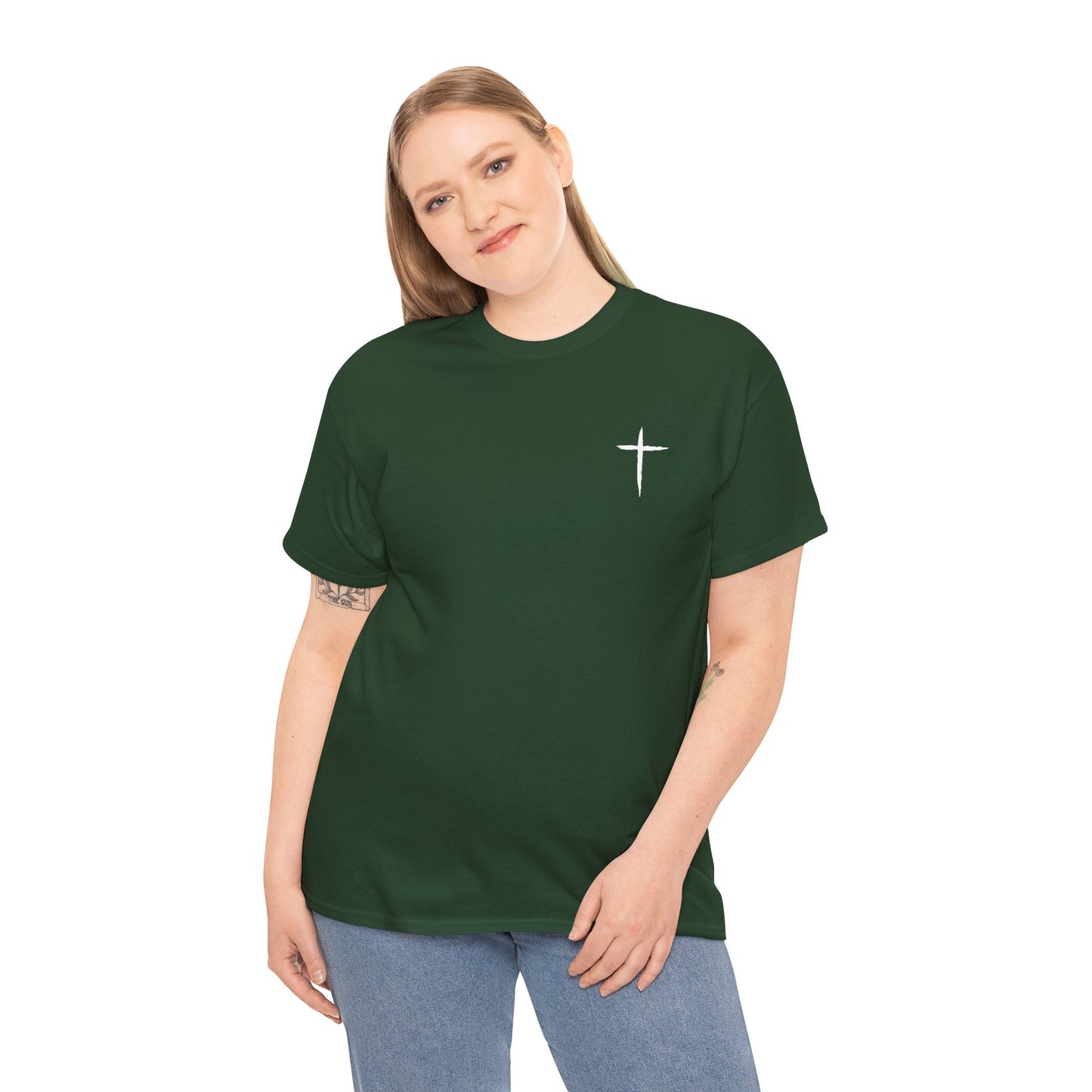 Christian Cross Tee — "May Heavenly Things Constantly Interrupt Our Earthly Things" Inspirational T‑Shirt