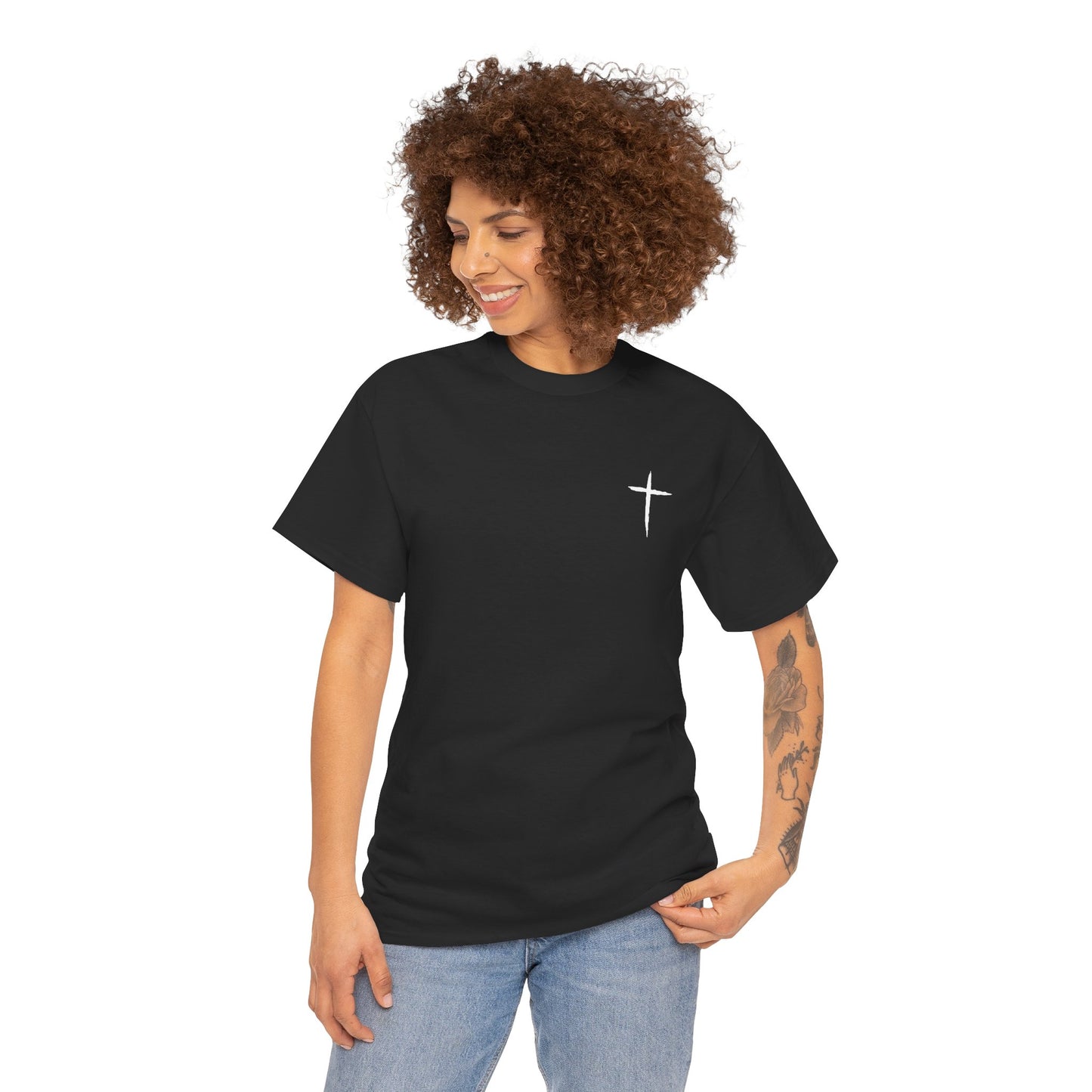 Christian Cross Tee — "May Heavenly Things Constantly Interrupt Our Earthly Things" Inspirational T‑Shirt