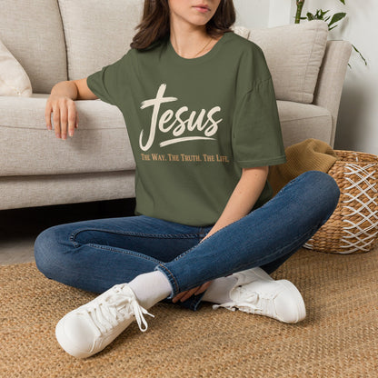Jesus Script T‑Shirt — 'Jesus: The Way. The Truth. The Life.' Christian Faith Tee