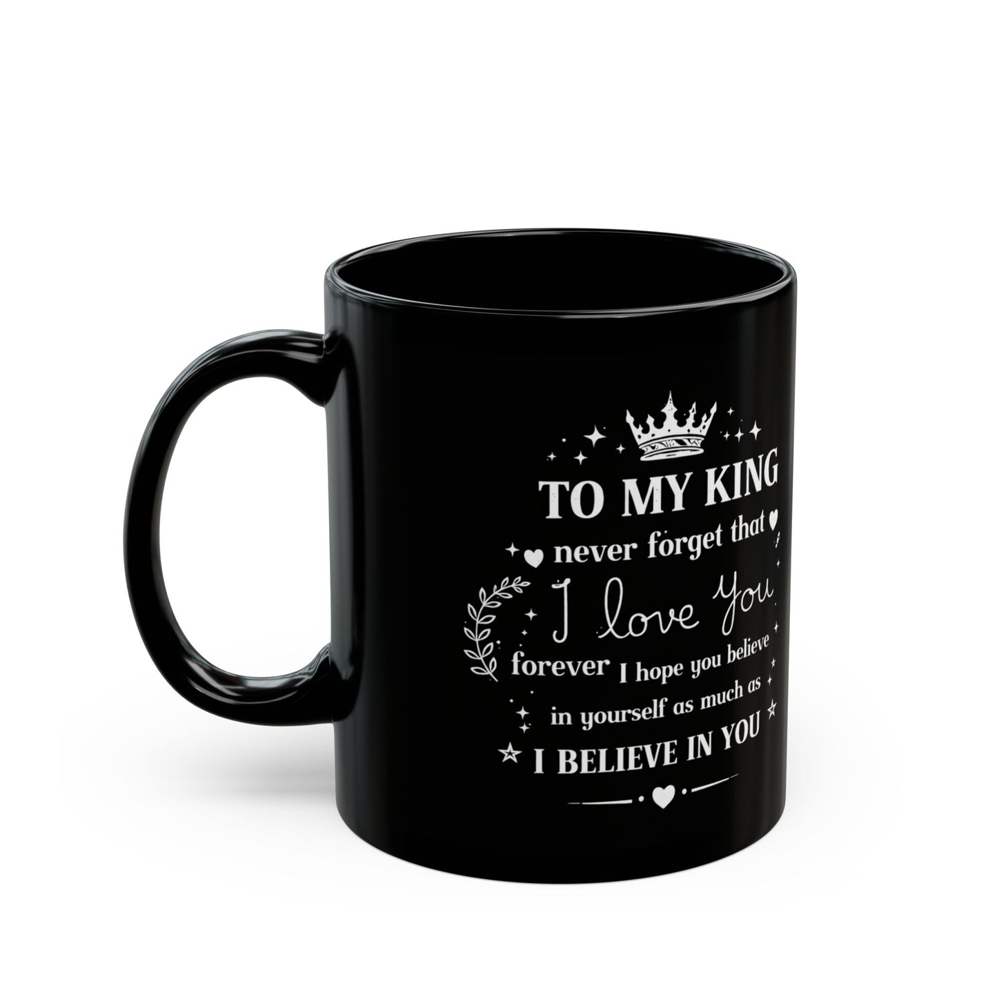 King Dad Black Coffee Mug — Inspirational 'My King' Gift for Father’s Day