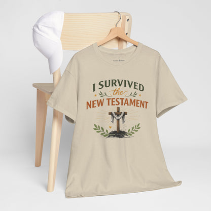 I Survived the New Testament T-Shirt — Christian Faith Cross Tee