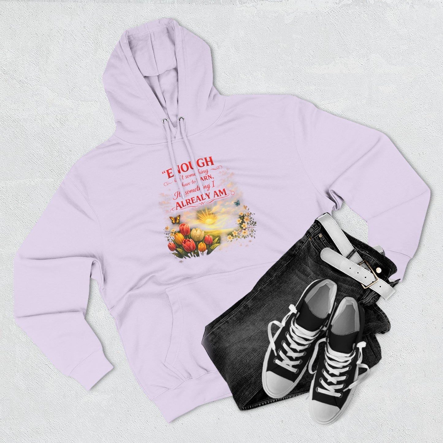 Christian Hoodie — Spiritual Scripture Floral Design ("Even Before He Made the World")