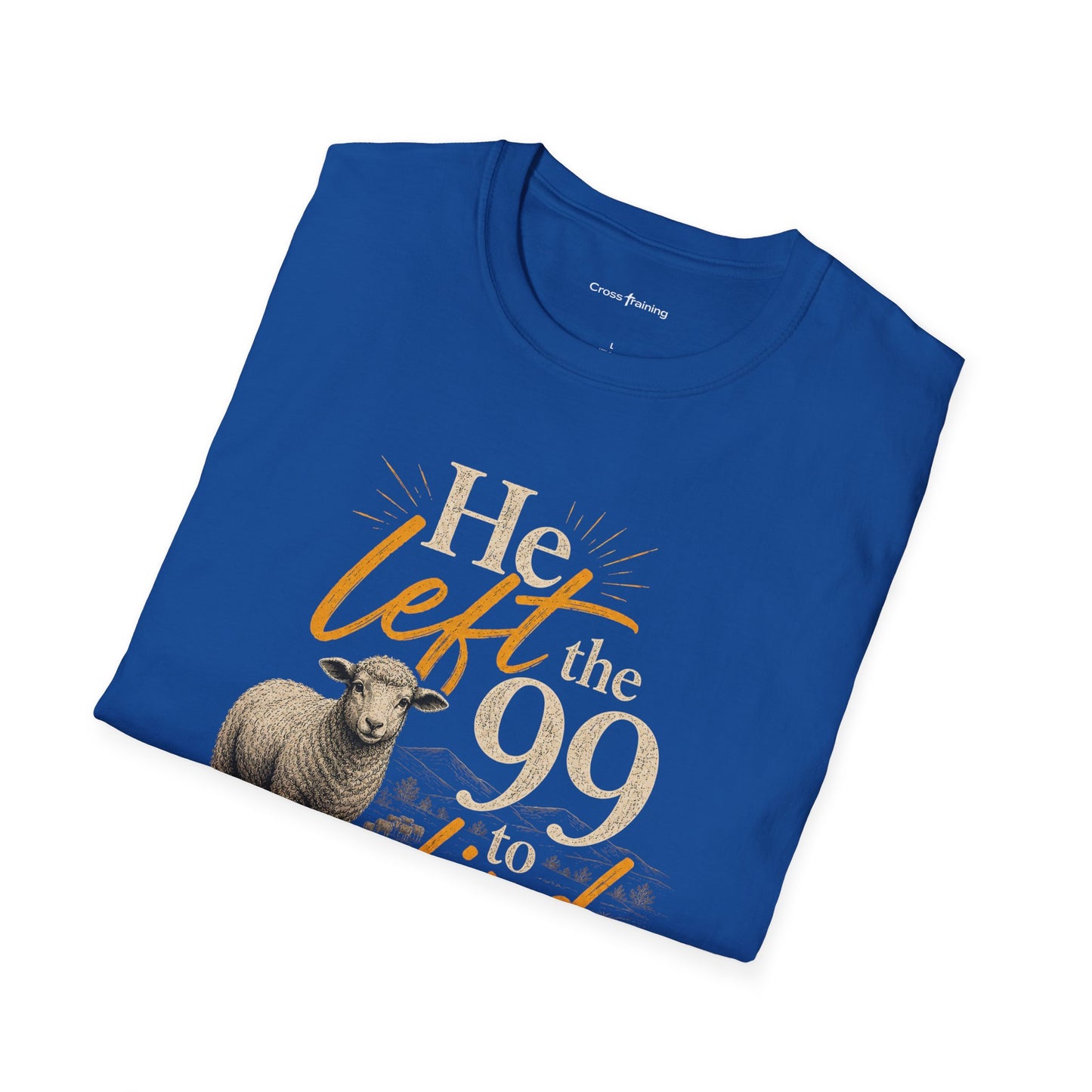 He Left the 99 T-Shirt — Christian Shepherd & Lamb Faith Tee