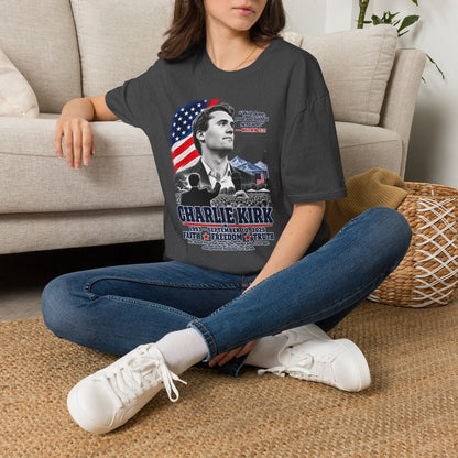 Charlie Kirk Tribute T-Shirt — "Well done, good and faithful servant" Matthew 25:21