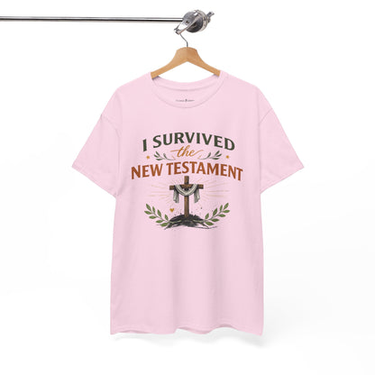 I Survived the New Testament T-Shirt — Christian Faith Cross Tee
