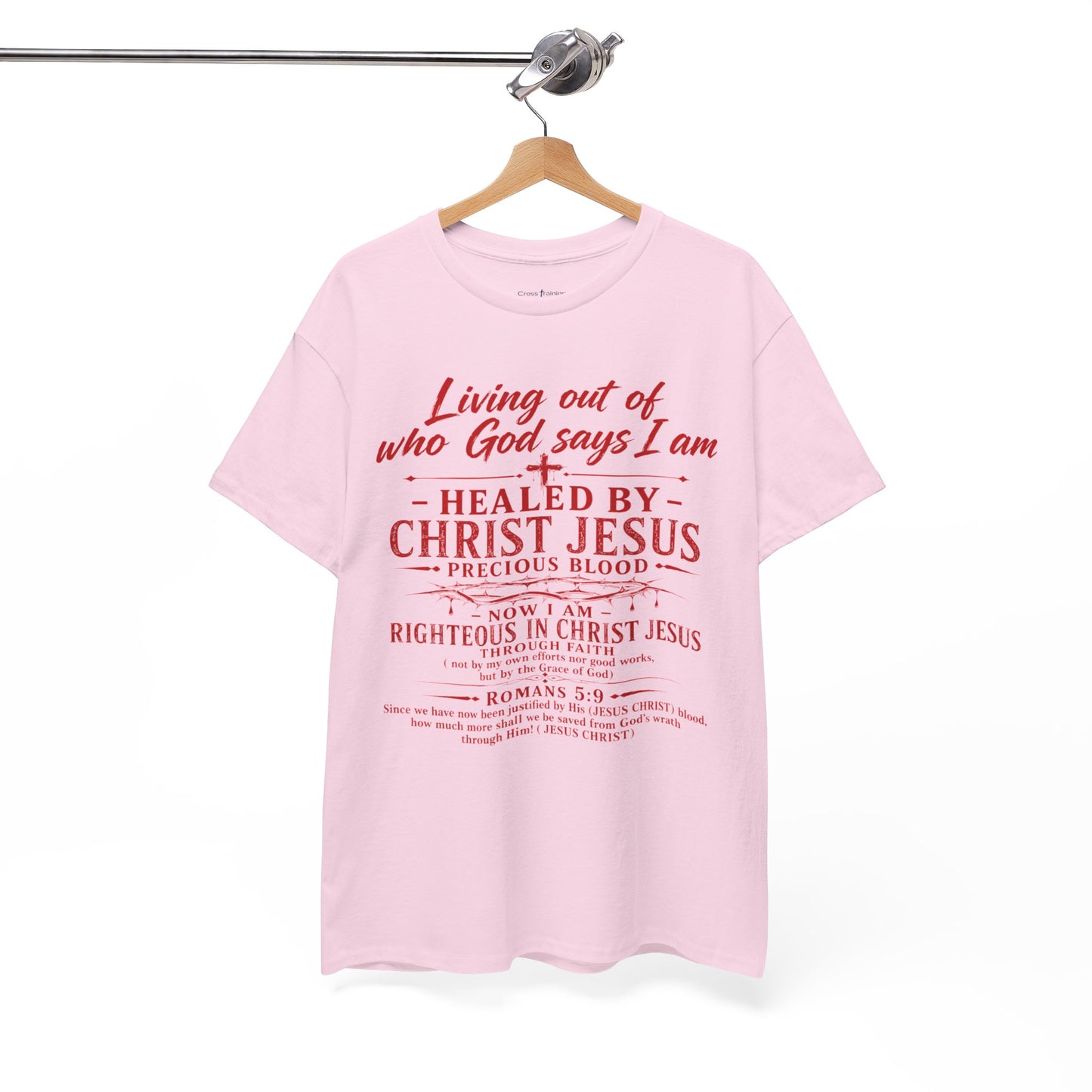 Christian Faith T-Shirt — "Living Out of Who God Says I Am" Inspirational Tee