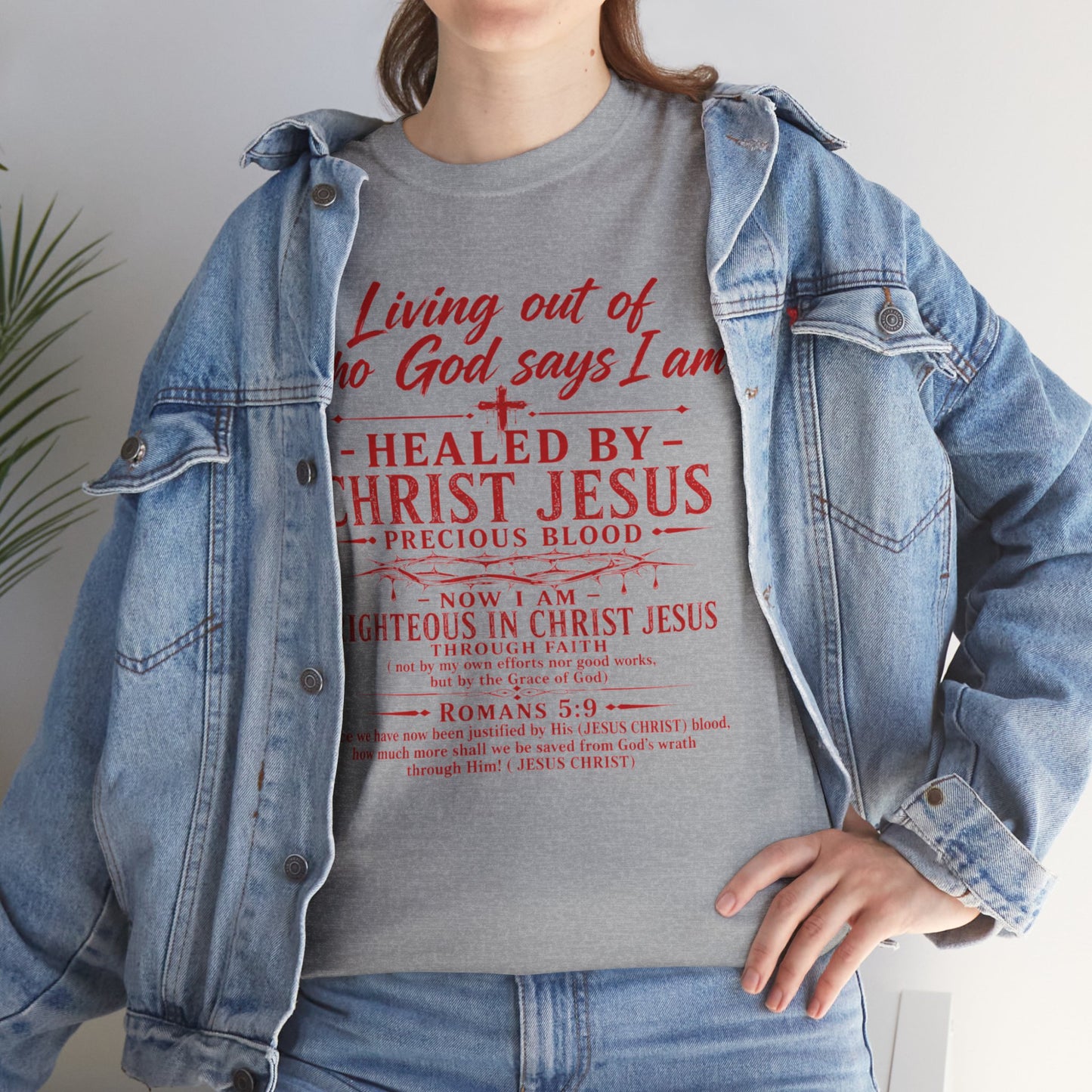 Christian Faith T-Shirt — "Living Out of Who God Says I Am" Inspirational Tee