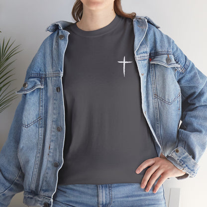 Christian Cross Tee — "May Heavenly Things Constantly Interrupt Our Earthly Things" Inspirational T‑Shirt