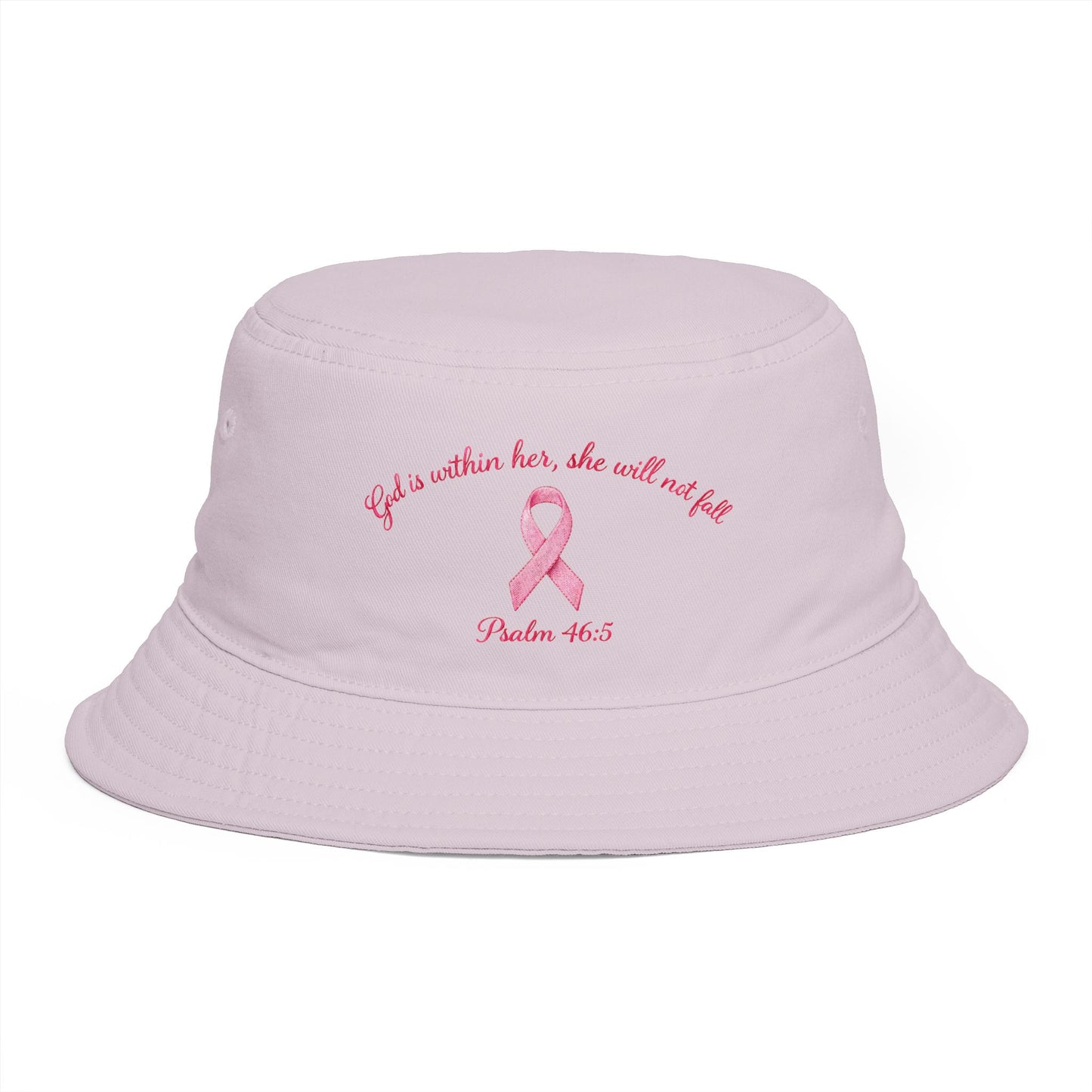 Bucket Hat — Psalm 46:5 Faith Ribbon Bucket Hat (God Is Within Her)