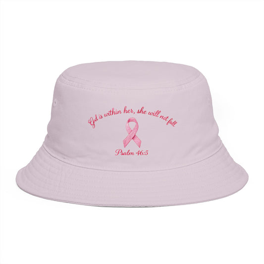 Bucket Hat — Psalm 46:5 Faith Ribbon Bucket Hat (God Is Within Her)