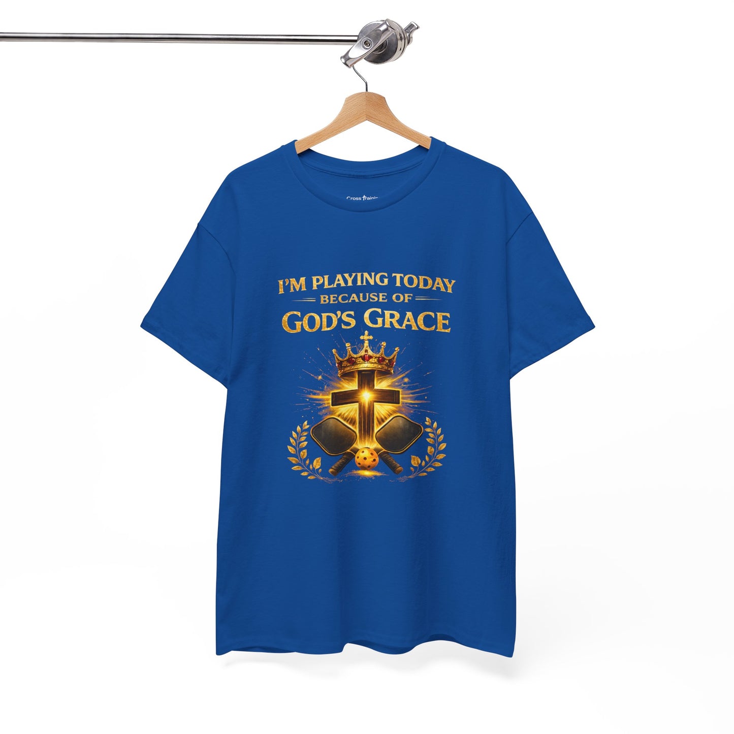 God’s Grace Tee — "I’m Playing Today Because of God’s Grace" Christian T-Shirt (Ephesians 2:8-10)