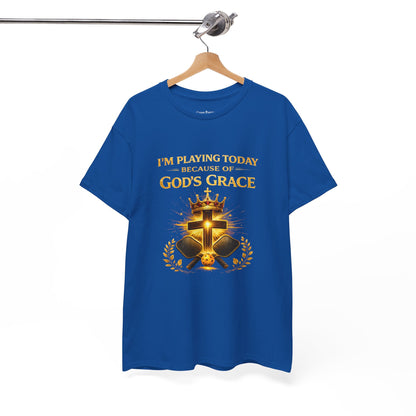 God’s Grace Tee — "I’m Playing Today Because of God’s Grace" Christian T-Shirt (Ephesians 2:8-10)