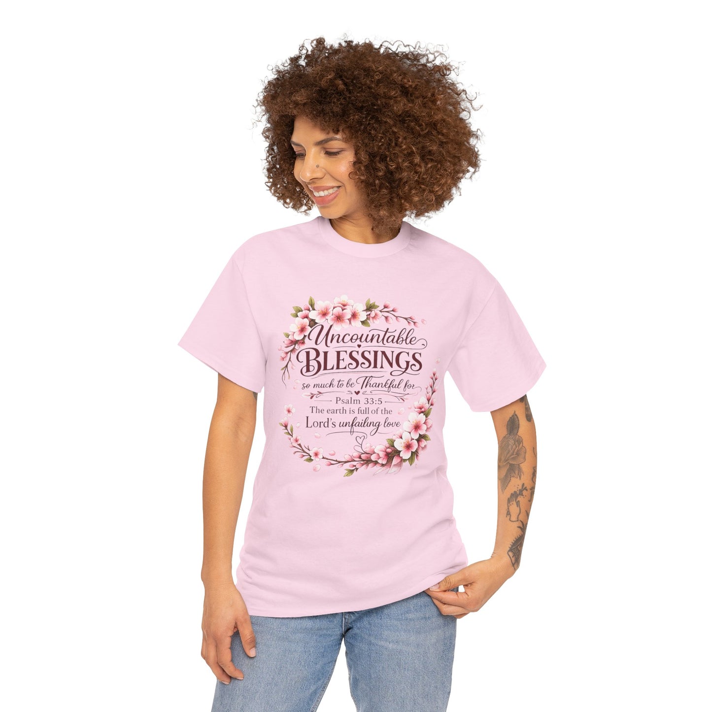 Blessings Floral T-Shirt — "Uncountable Blessings" Psalm 31 Faith Tee